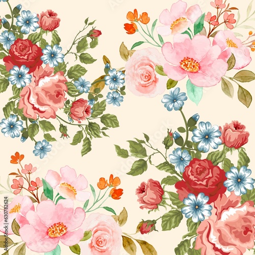Wallpaper Mural flower pattern square, illustration Torontodigital.ca