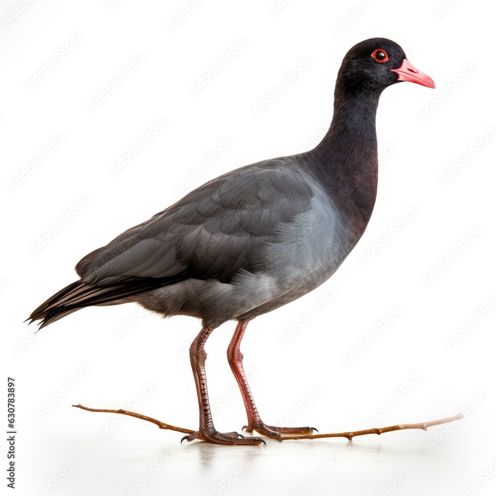 Fototapeta premium American coot bird isolated on white. Generative AI