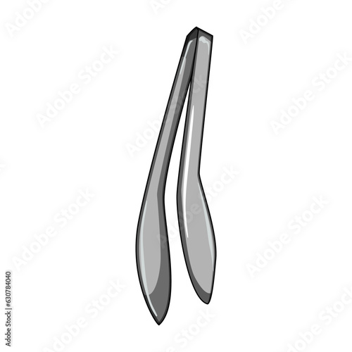tong tongs hand cartoon. kitchen grill, ice outdoor, line chef tong tongs hand sign. isolated symbol vector illustration