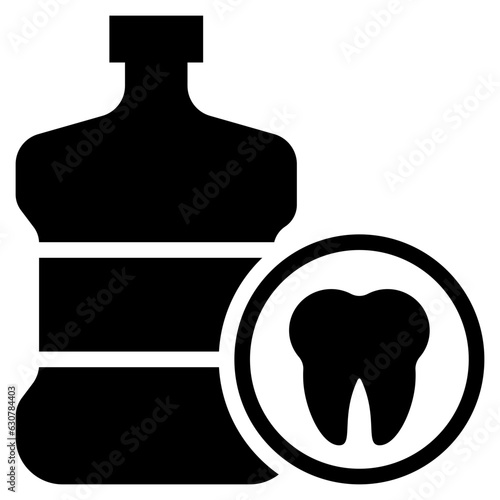 mouthwash teeth tooth healthcare dental clean solid glyph