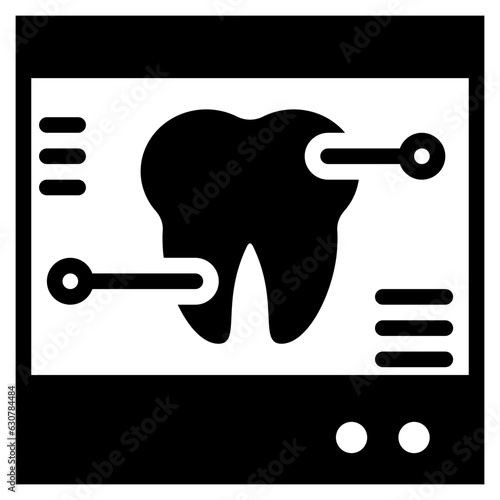 xray scan healthcare tooth teeth dental stomatology solid glyph