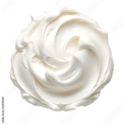Leinwand Poster Top of view sour cream isolated on transparent background