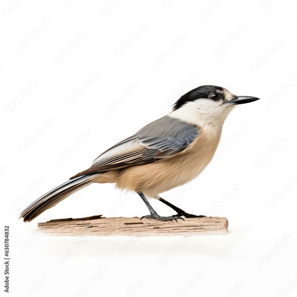 Naklejka premium Canada jay bird isolated on white. Generative AI