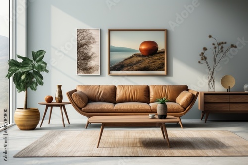 apartment living room interior with sofa