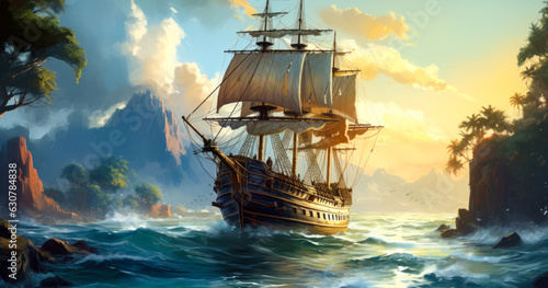 Caribbean Pirate Ship: Navigating Treacherous Waters