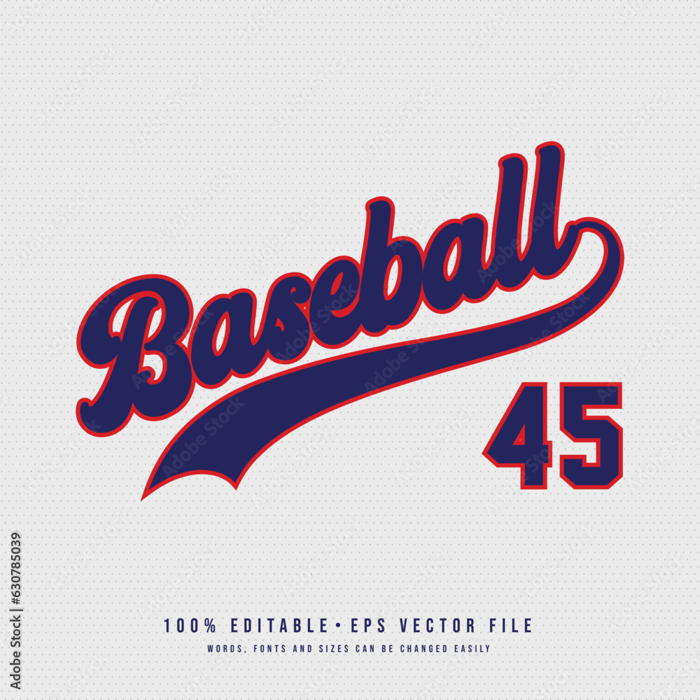 Baseball Jersey number, basketball team name, printable text effect