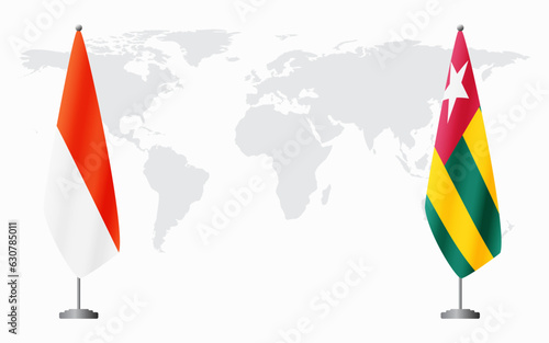 Indonesia and Togo flags for official meeting