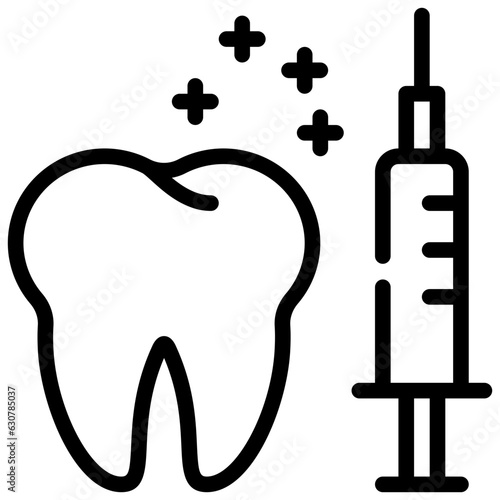 syringe injection teeth tooth dental dentistry stomatology simple line