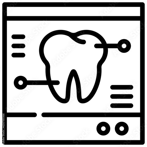 xray scan healthcare tooth teeth dental stomatology simple line