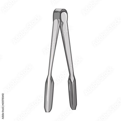chef tongs hand cartoon. braai grilling, camping dinner, metal family chef tongs hand sign. isolated symbol vector illustration