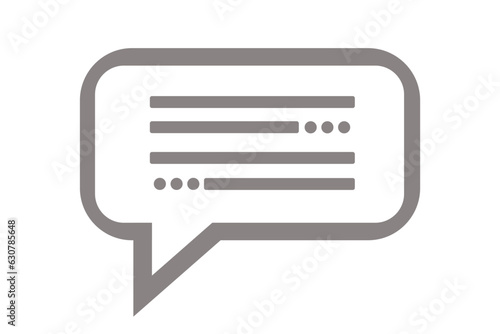 the grey speech bubble is being used for communication, communication or messaging
