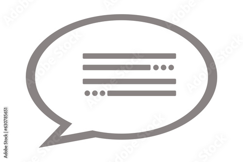 a speech bubble with a long bar in the center and several smaller rounded dots on
