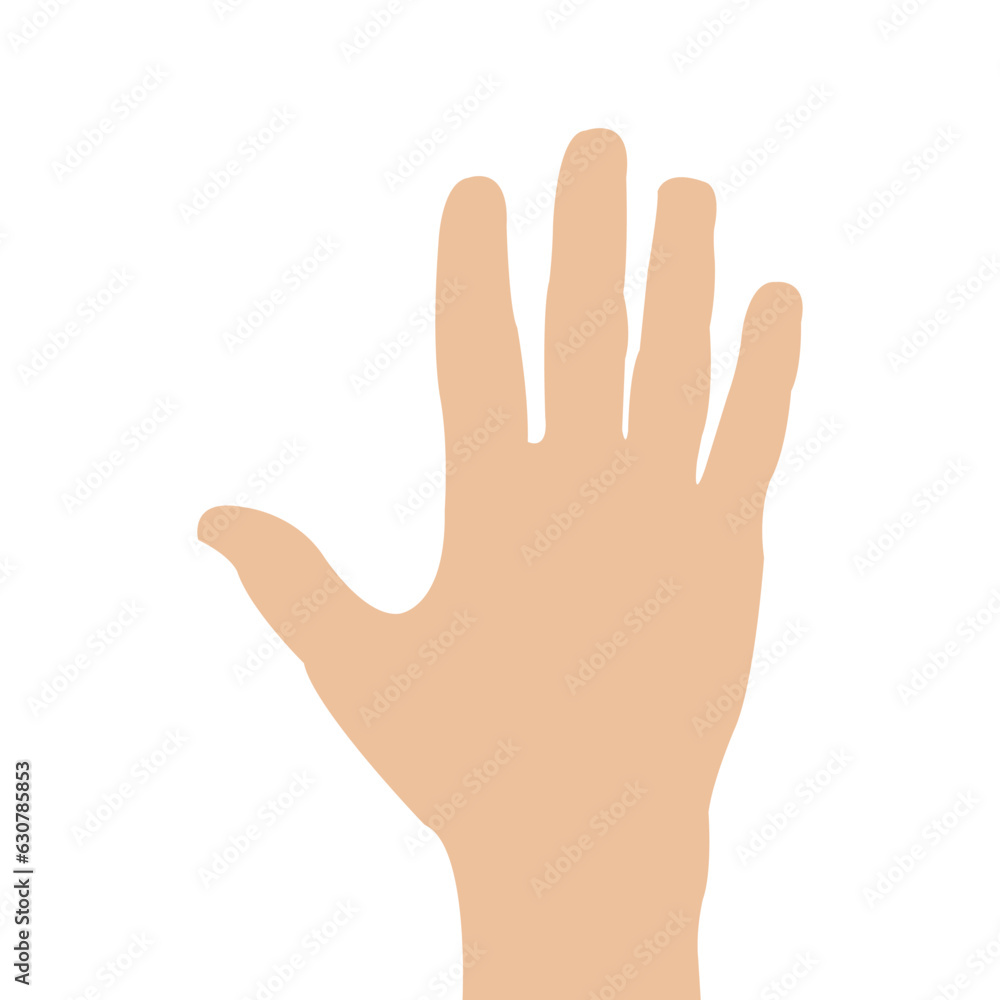 Human hand isolated on a white background. Greeting, high-five gesture. Human hand isolated on a white background. Greeting, high-five gesture.