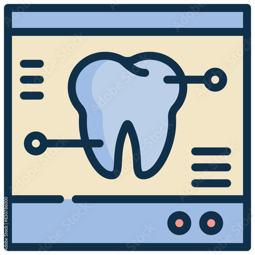 xray scan healthcare tooth teeth dental stomatology filled outline