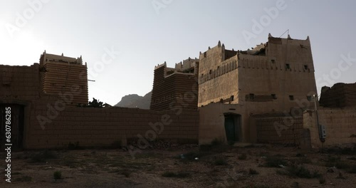 Traditional clay and silt homes in a village  Sarat Abidah  Saudi Arabia photo