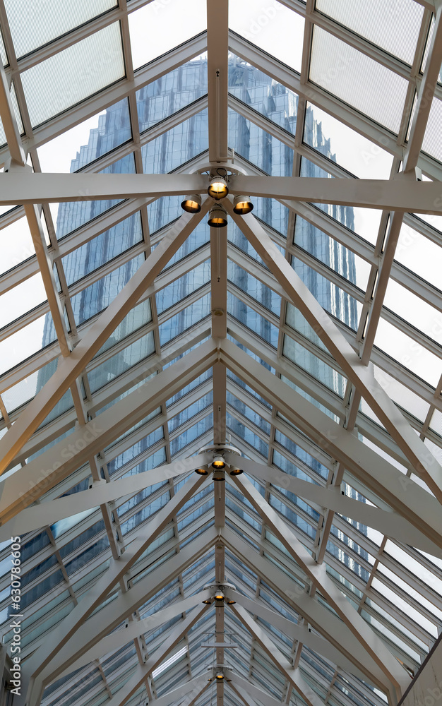 Glass roof of a shopping mall, Boston, USA