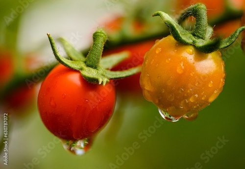 Little tomatos after a summer rain photo