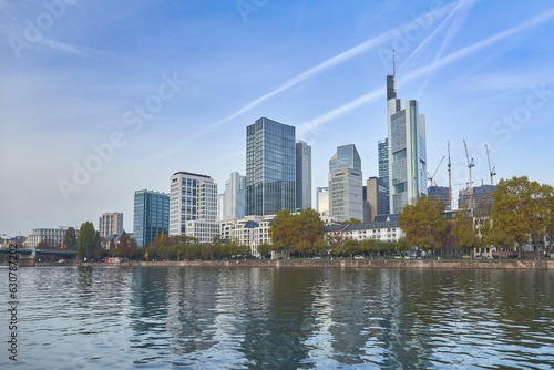 Stunning view of Frankfurt am Main  Germany  on a sunny day