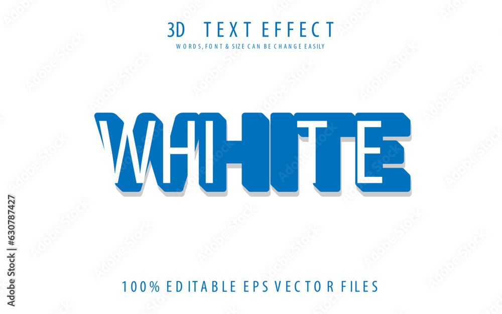 White 3d Fully Editable Vector Eps Text Effect Template Design.