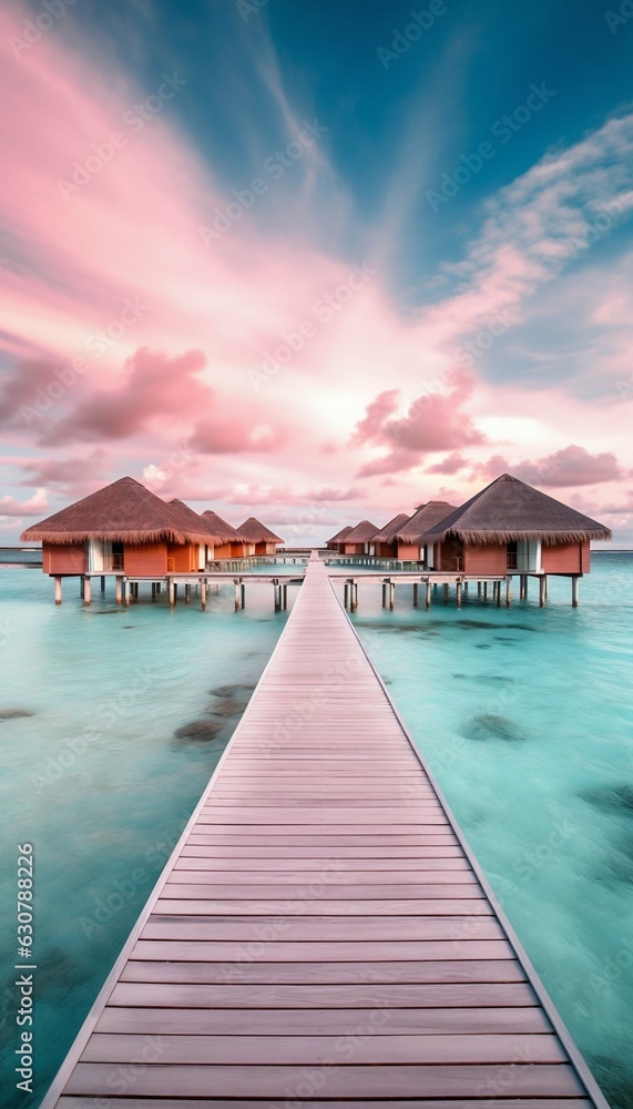 Beautiful Maldives Travel Destination. Generative ai