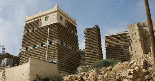 Stone and mud houses  Sarat Abidah  Saudi Arabia photo