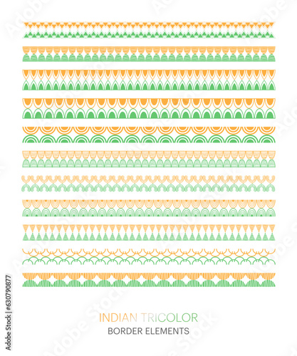 Indian Tricolor Border Frame Pattern Vector