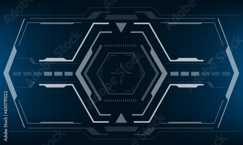 HUD sci-fi interface screen view design virtual reality futuristic technology display vector