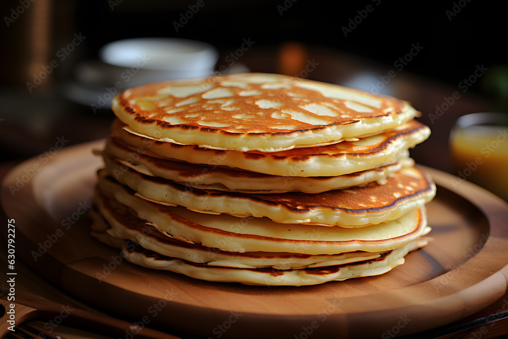 stack of pancakes on a plate generated AI stack of pancakes on a plate generated AI