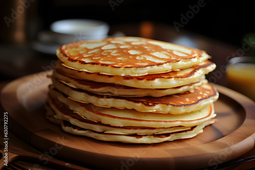 stack of pancakes on a plate generated AI