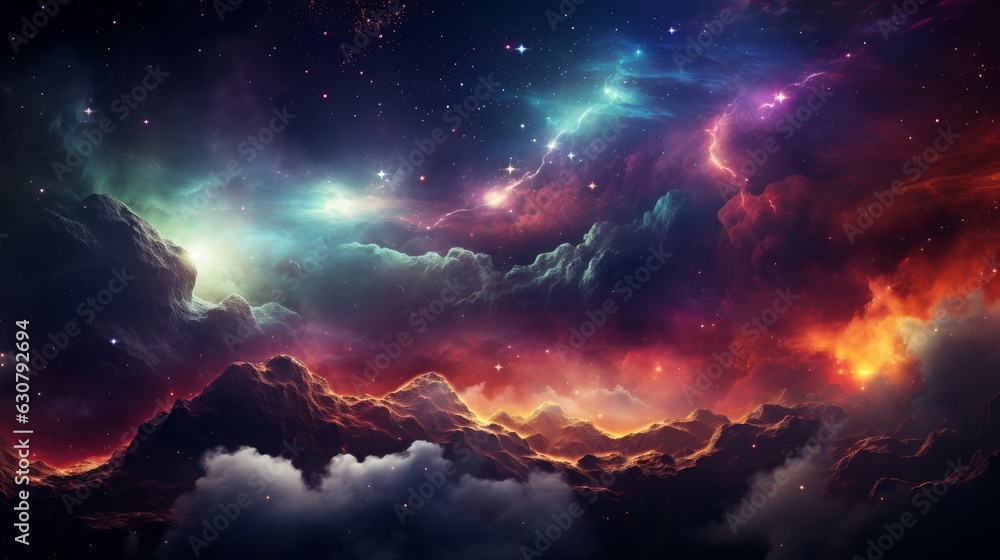 Space background with nebula and stars