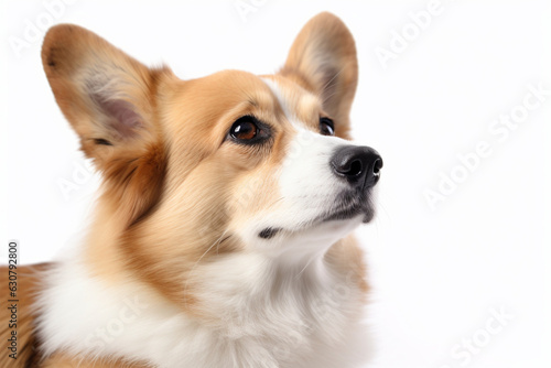 Portrait of Pembroke Welsh Corgi dog on white background