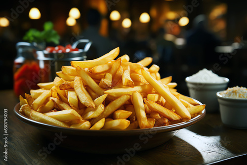 French fries plate, AI generated