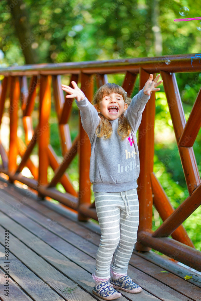 Obraz premium little child is playing in the park in varna bulgaria 