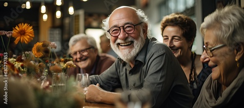 senior group of friends in ...