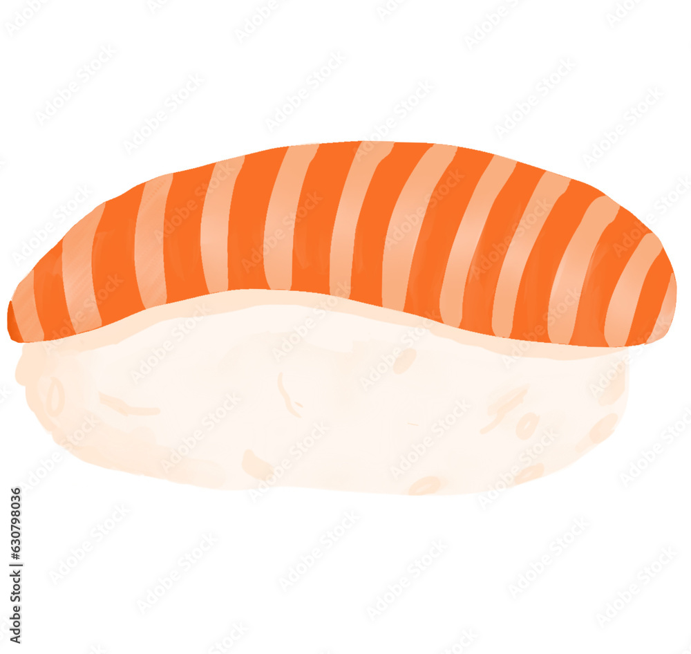 Isolated salmon sushi drawing illustration Japanese food Isolated salmon sushi drawing illustration Japanese food