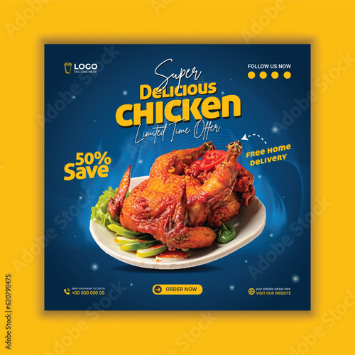 Food social media advertising and marketing and instagram post layout template