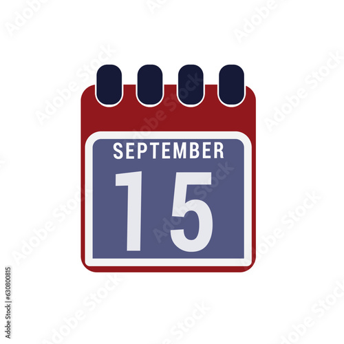 Calendar displaying day 15 ( fifteenth ) of the September - Day 15 of the month. illustration