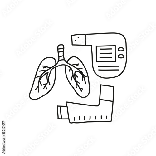 Doodle lungs, pocket inhaler and spirometer.