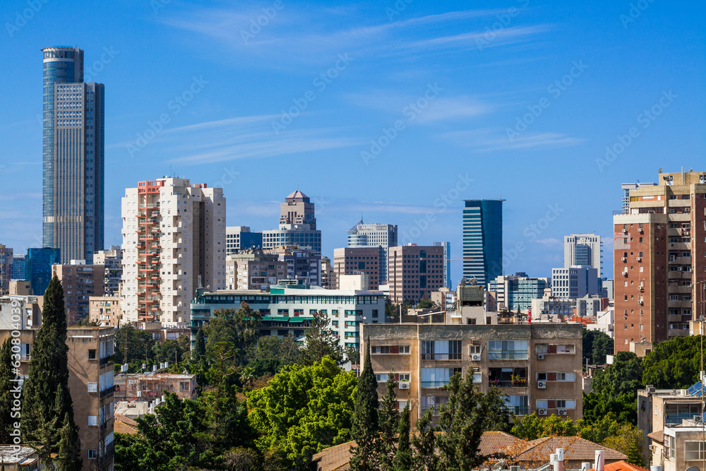 The Ramat Gan City Skyline, Ramat Gan Cityscape at Day. Israel