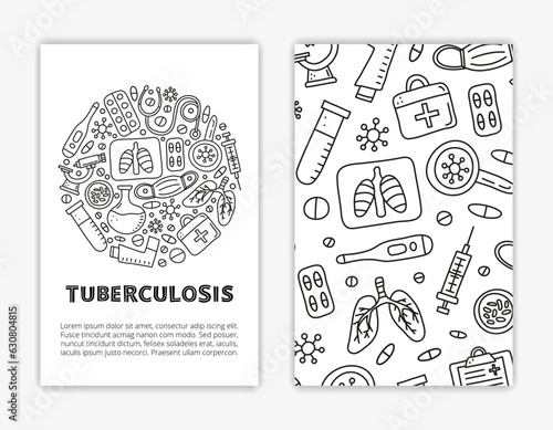 Card templates with doodle tuberculosis items.