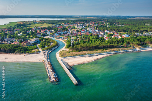 Beautiful scenery of the summer beach at Baltic Sea in Rowy, Poland.