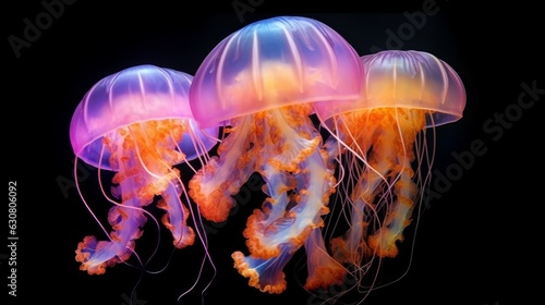 A group of jellyfish floating in the water © Cloudyew