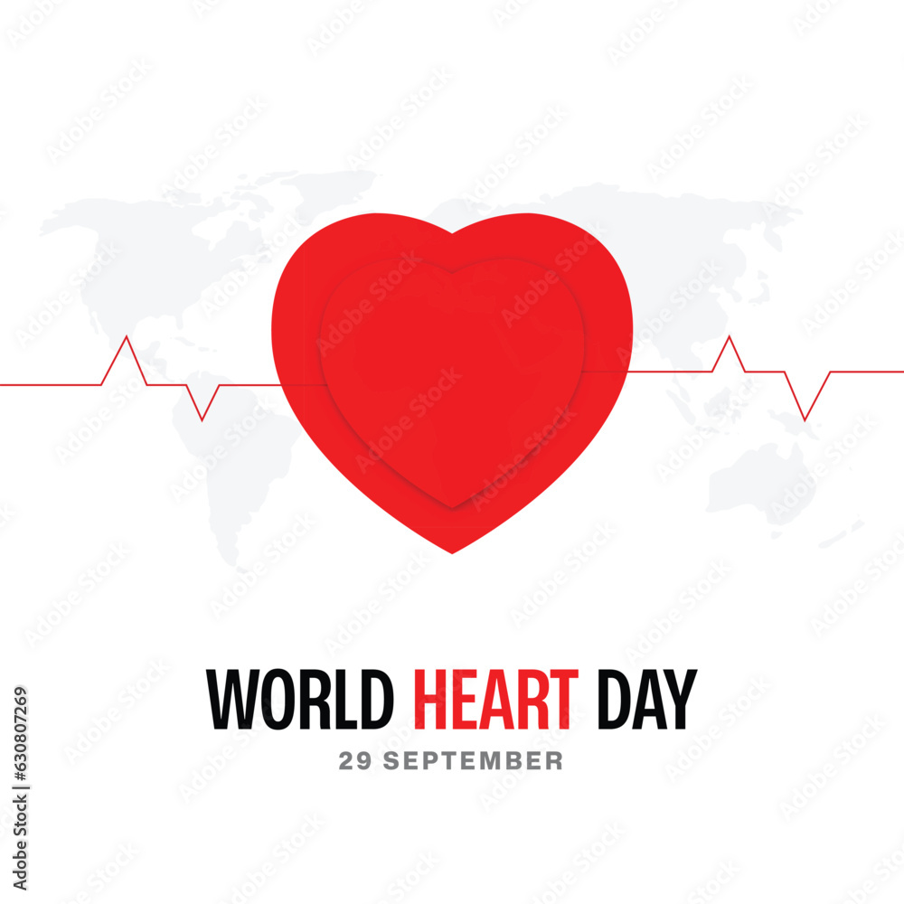 World Heart Day 29th September Banner or post Design vector file