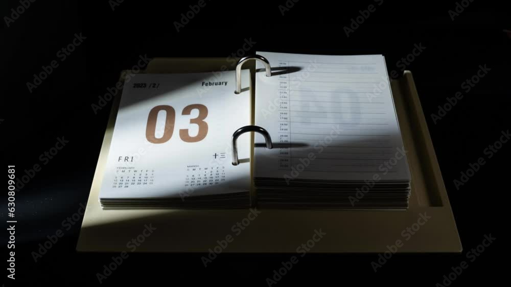 Visual Countdown Calander Timelapse of a countdown of a calendar with light falling on it on the ...