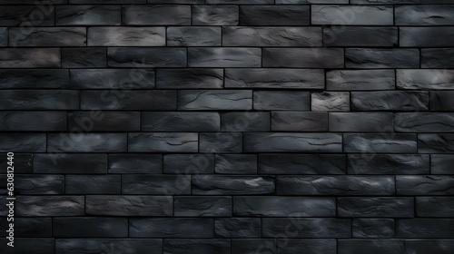 Close Up of a Brick Wall in black Colors. Vintage Background 