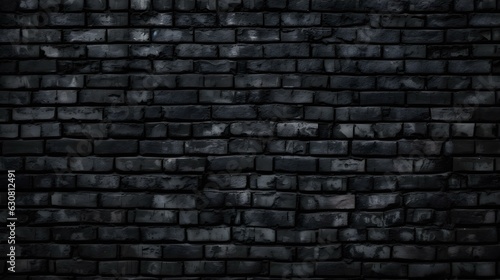 Close Up of a Brick Wall in black Colors. Vintage Background 