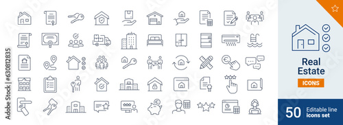 Real estate icons Pixel perfect. Key, bed, home, ....