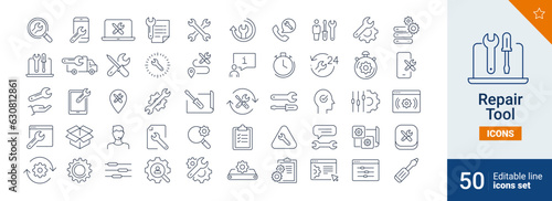Repair icons Pixel perfect. Equipment, computer, data, ....
