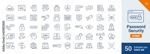 Password icons Pixel perfect. security, password, protection, ....