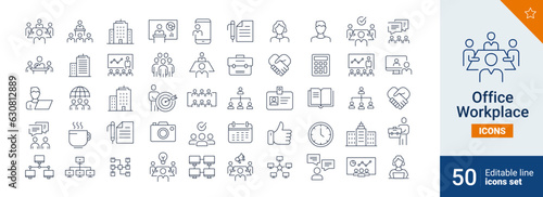Office icons Pixel perfect. Teamwork, company, workplace, ....